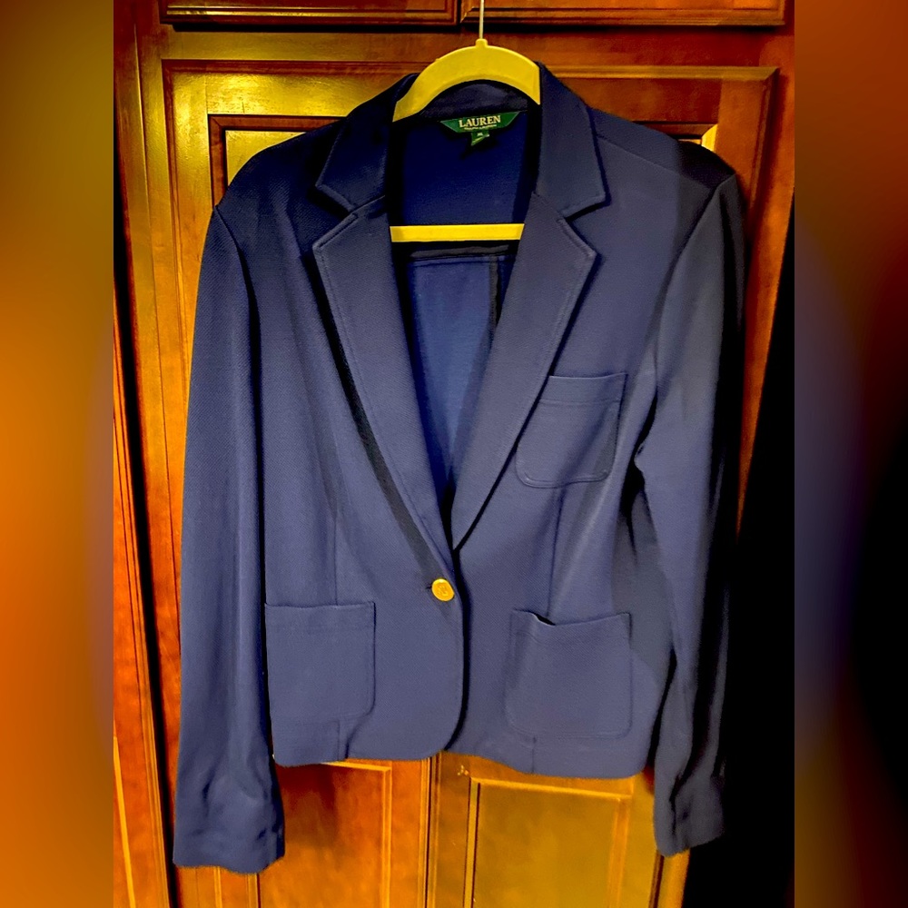 Lauren Ralph Lauren Navy Single-Button Blazer